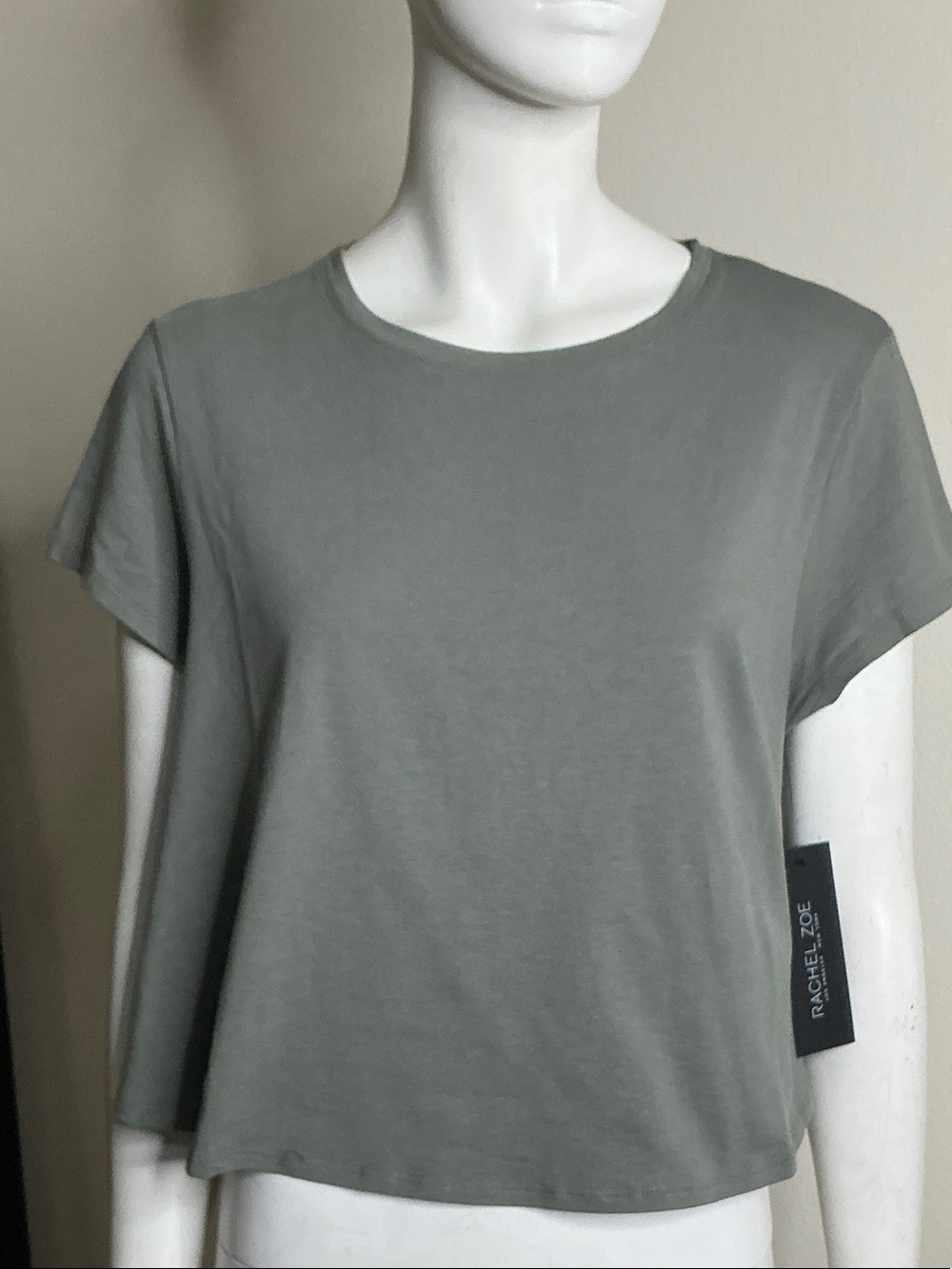 Rachel Zoe Sage Green Short Sleeve Boxy Tee